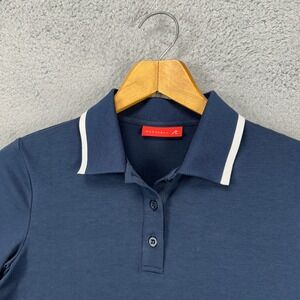 Redvanly Womens Golf Polo Shirt Medium Blue White Colorblock Short Sleeve‎ Rugby